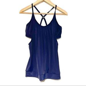 Athleta Blousy Swim Top Navy Blue 36 B / C